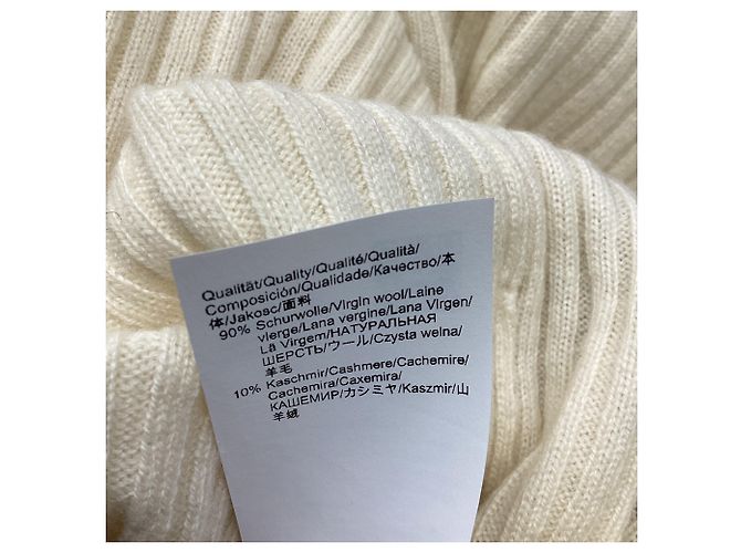 Cardigã Hugo Boss em lã branca com cinto de malha Branco - vista 7
