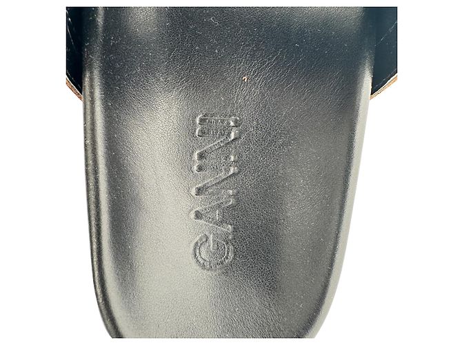 Sandali slide a doppia fascia Ganni in camoscio marrone Rosso - vista 13
