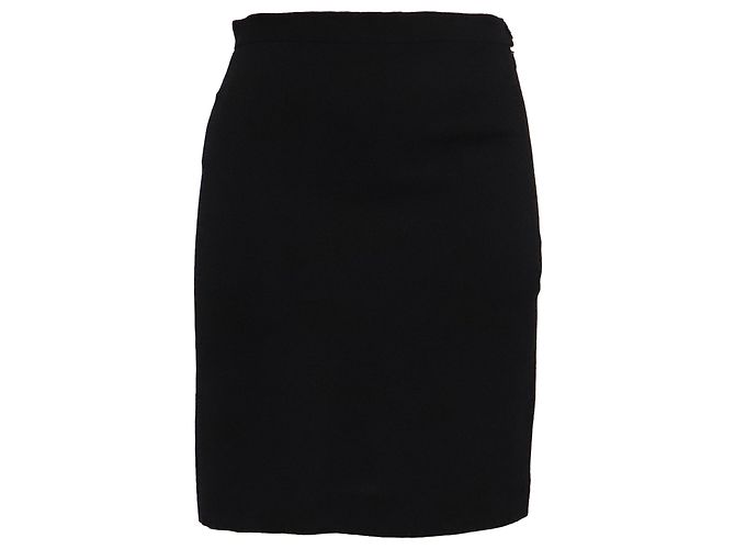 Falda lápiz Giorgio Armani en lana negra Negro - vista 4