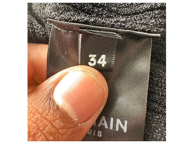 Balmain gestrickte Cropped-Jacke mit Fransen aus schwarzer Viskose - Ansicht 7