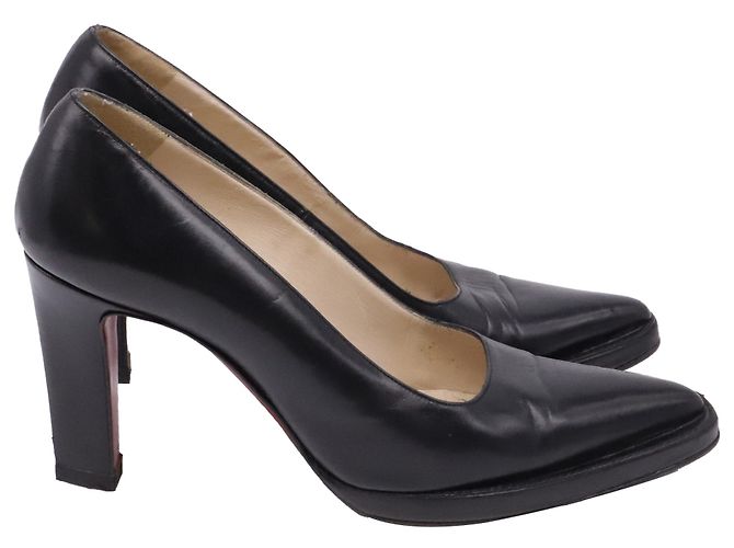 Décolleté Christian Louboutin in pelle nera Nero - vista 3