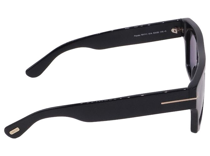 Tom Ford Fausto Rectangular Sunglasses in Black Acetate - view 3