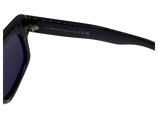 Tom Ford Fausto Rectangular Sunglasses in Black Acetate - view 6