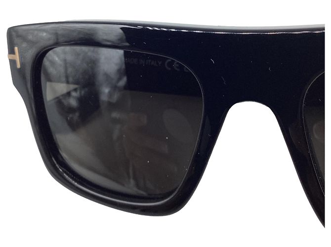 Tom Ford Fausto Rectangular Sunglasses in Black Acetate - view 9
