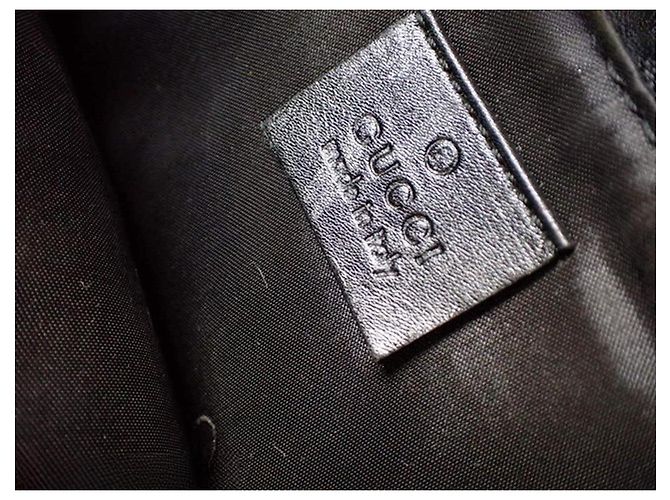 Gucci Boat Pochette Borsa in Tela GG Nera Nero - vista 3