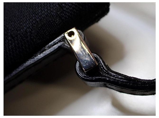 Gucci Boat Pochette Borsa in Tela GG Nera Nero - vista 4