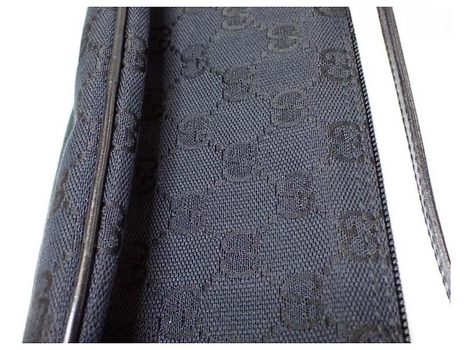 Gucci Boat Pochette Borsa in Tela GG Nera Nero - vista 5