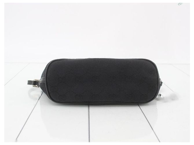 Gucci Boat Pochette Borsa in Tela GG Nera Nero - vista 6