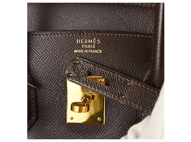 Hermès Hermes Birkin Brown Courchevel with Gold Hardware 35 Marrone - vista 4