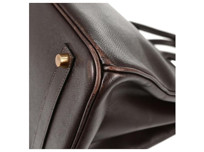 Hermès Hermes Birkin Brown Courchevel with Gold Hardware 35 Marrone - vista 5