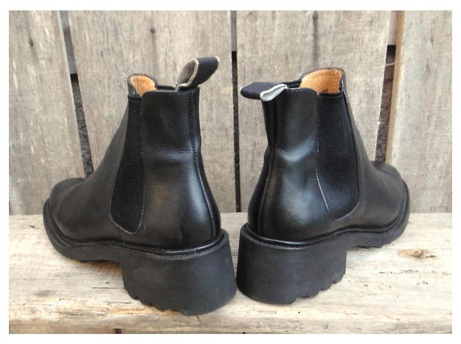Botines Chelsea de cuero Robert Clergerie Negro - vista 5