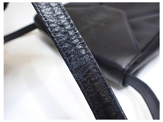 Céline Celine Triomphe Bolso Cuero Negro - vista 5