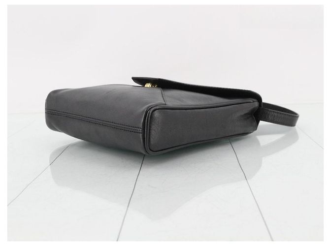 Céline Celine Triomphe Bolso Cuero Negro - vista 6