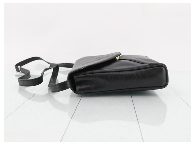 Céline Celine Triomphe Bolso Cuero Negro - vista 8