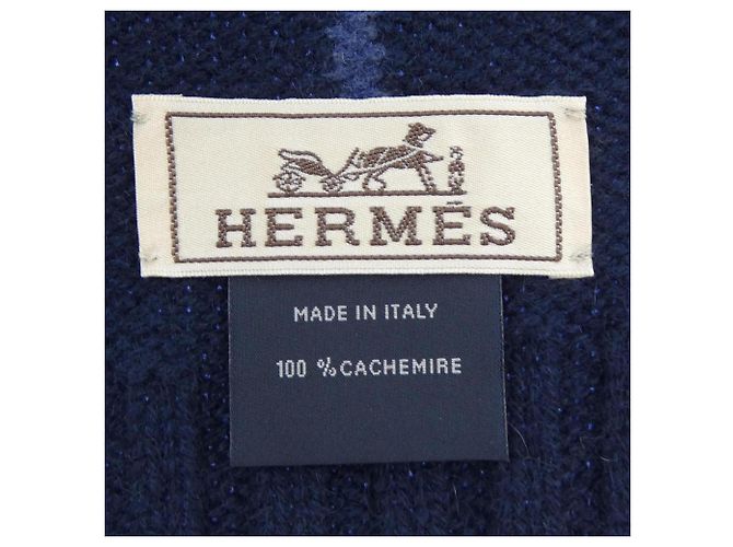 Hermès Stole Hermes Maillons Traces Bleu Marine - vue 3