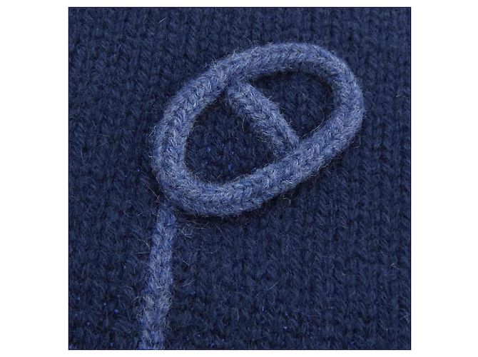 Hermès Stole Hermes Maillons Traces Bleu Marine - vue 4