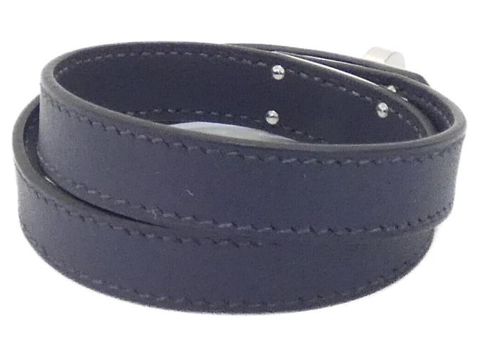 Bracciale Charm Hermès Kelly Double Tour Blu Blu navy - vista 2