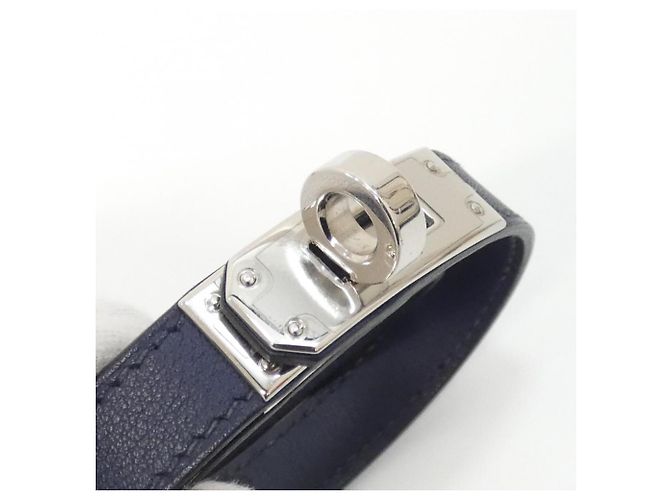 Bracciale Charm Hermès Kelly Double Tour Blu Blu navy - vista 3