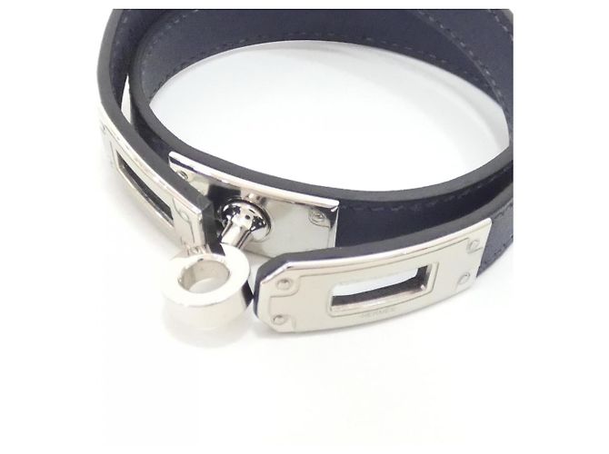 Bracciale Charm Hermès Kelly Double Tour Blu Blu navy - vista 4