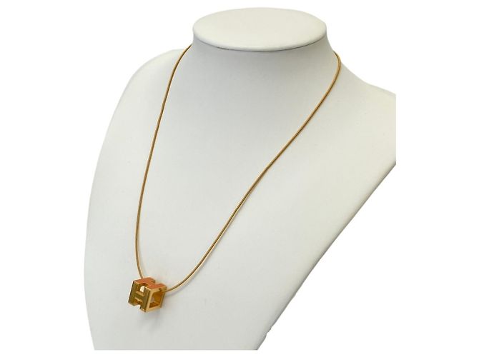 Hermès Hermes Cage d'H H-Cube Halskette Golden Orange - Ansicht 2
