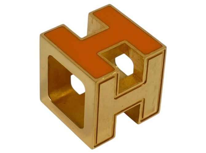 Hermès Hermes Cage d'H H-Cube Halskette Golden Orange - Ansicht 4