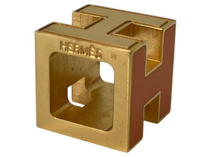 Hermès Hermes Cage d'H H-Cube Halskette Golden Orange - Ansicht 5