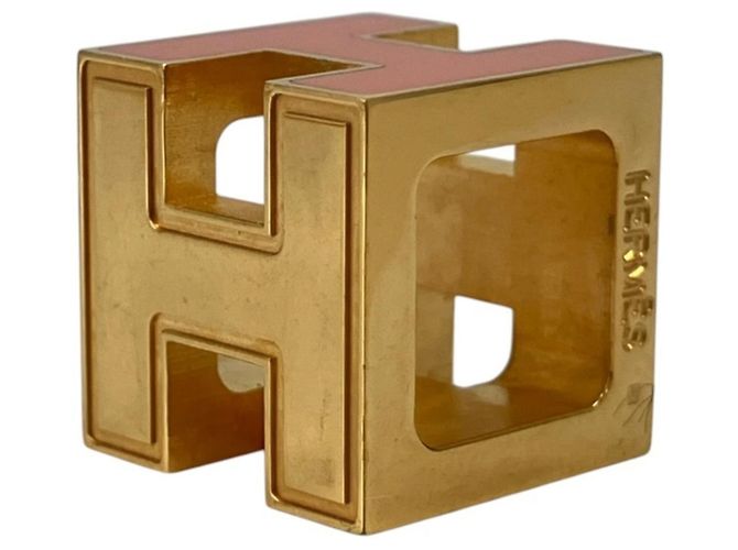 Hermès Hermes Cage d'H H-Cube Halskette Golden Orange - Ansicht 7