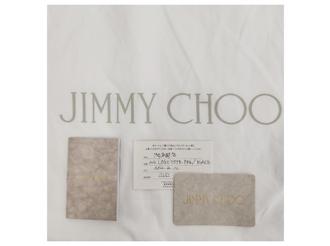 Jimmy Choo Logo Canvas Tote Bag Schwarz - Ansicht 18