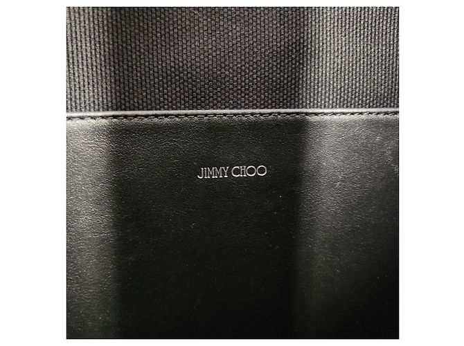 Jimmy Choo Logo Canvas Tote Bag Schwarz - Ansicht 9