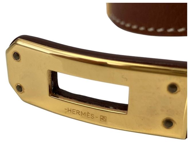 Brazalete Hermès Kelly Bangle Double Tour Castaño - vista 2