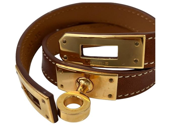 Brazalete Hermès Kelly Bangle Double Tour Castaño - vista 5