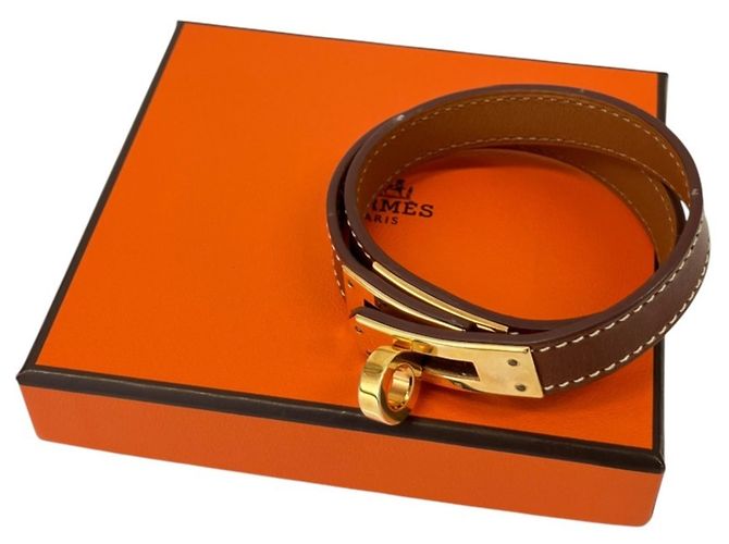 Brazalete Hermès Kelly Bangle Double Tour Castaño - vista 7