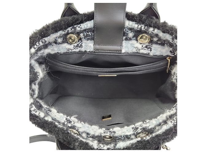 Saco Tote acolchoado em tweed Chanel Coconeige Collection Branco Azul - vista 6