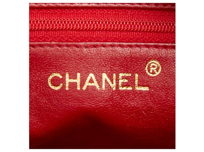 Borsa a tracolla e spalla con catena Chanel Matelassé Coco Mark Rosso - vista 10