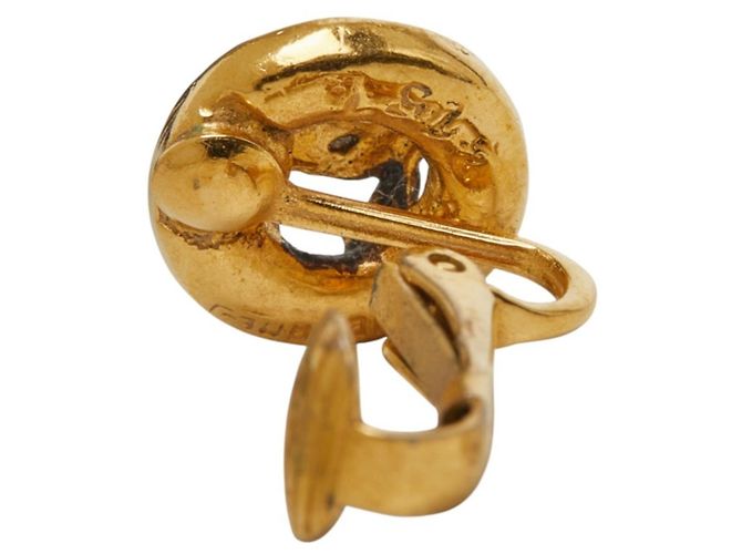 Chanel Coco Mark Round Motif Clip-Ohrringe Golden - Ansicht 4