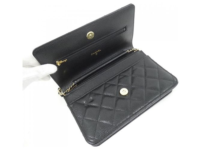Portafoglio a catena/spalla Chanel Timeless Classic Line Nero Bordò - vista 7