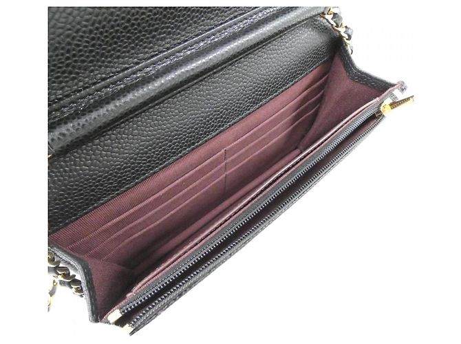 Portafoglio a catena/spalla Chanel Timeless Classic Line Nero Bordò - vista 8