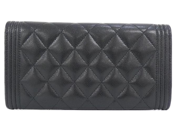 Portafoglio lungo Chanel Boy Line 80286 in vitello nero - vista 2