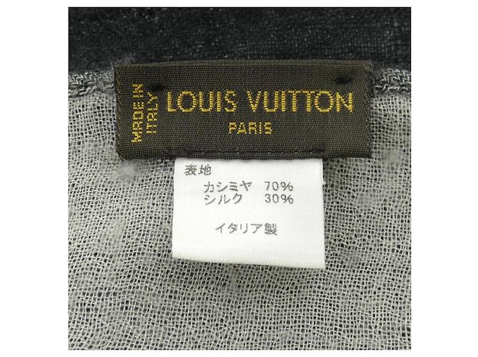 Stola Louis Vuitton in seta e cashmere nera e grigia Marrone Nero - vista 3