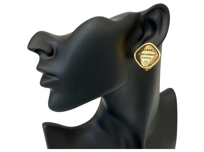Orecchini a clip Chanel Cambon Plate Gold D'oro - vista 2