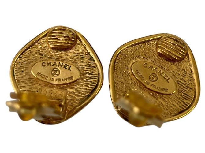 Orecchini a clip Chanel Cambon Plate Gold D'oro - vista 4