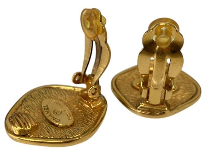 Orecchini a clip Chanel Cambon Plate Gold D'oro - vista 5