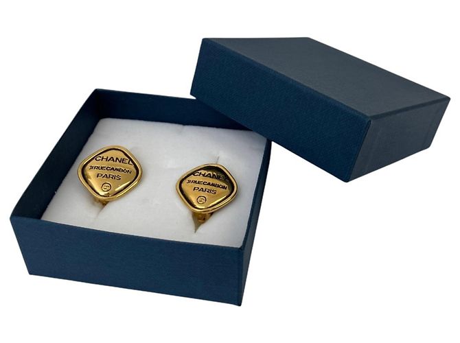 Orecchini a clip Chanel Cambon Plate Gold D'oro - vista 8
