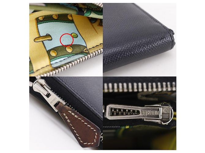 Hermès Hermes Azap Zip Around Silk'in Epsom Long Negro - vista 7