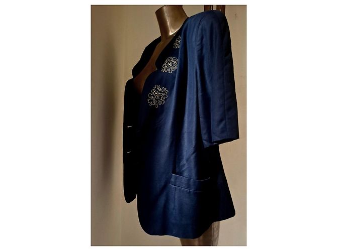 Autre Marque Blazer Marta Palmieri Azul Bordado - vista 10