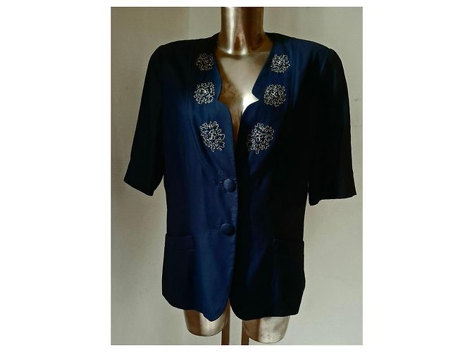 Autre Marque Blazer Marta Palmieri Azul Bordado - vista 5
