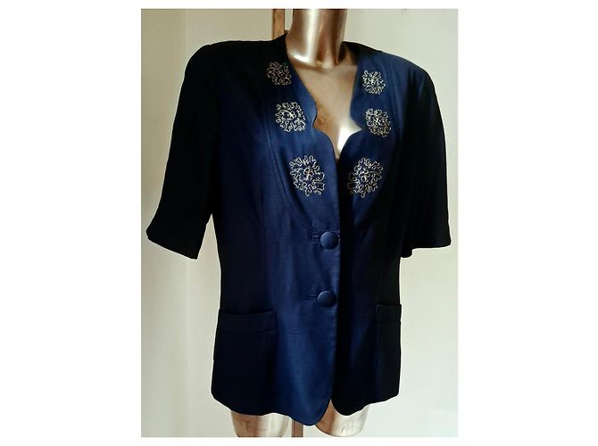 Autre Marque Blazer Marta Palmieri Azul Bordado - vista 6