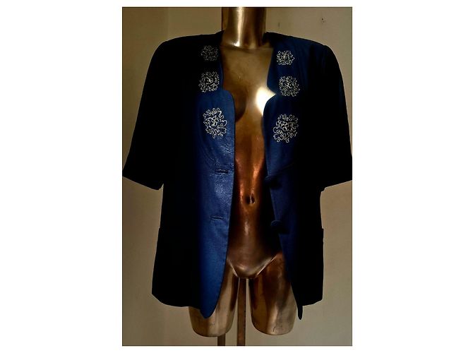 Autre Marque Blazer Marta Palmieri Azul Bordado - vista 8