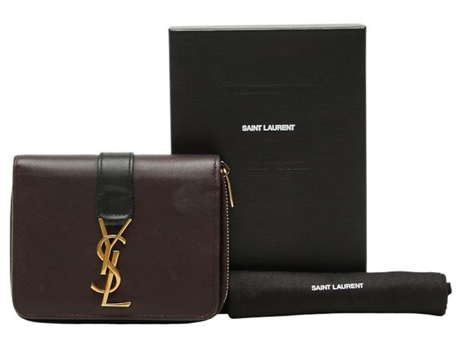 Autre Marque Cartera compacta Saint Laurent YSL Logo Cassandra Castaño Negro - vista 10