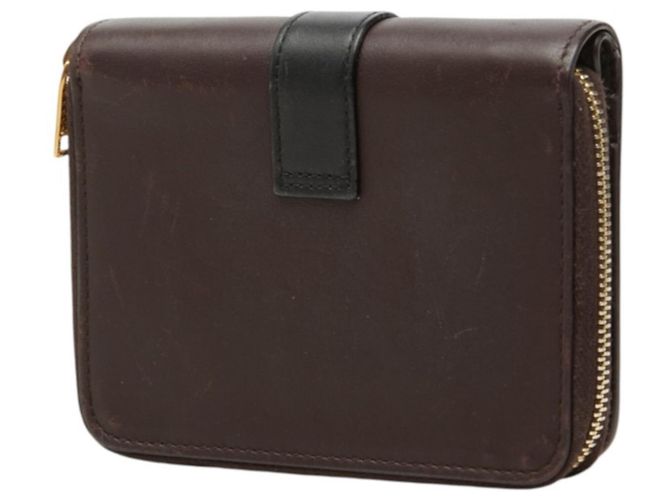 Autre Marque Cartera compacta Saint Laurent YSL Logo Cassandra Castaño Negro - vista 2